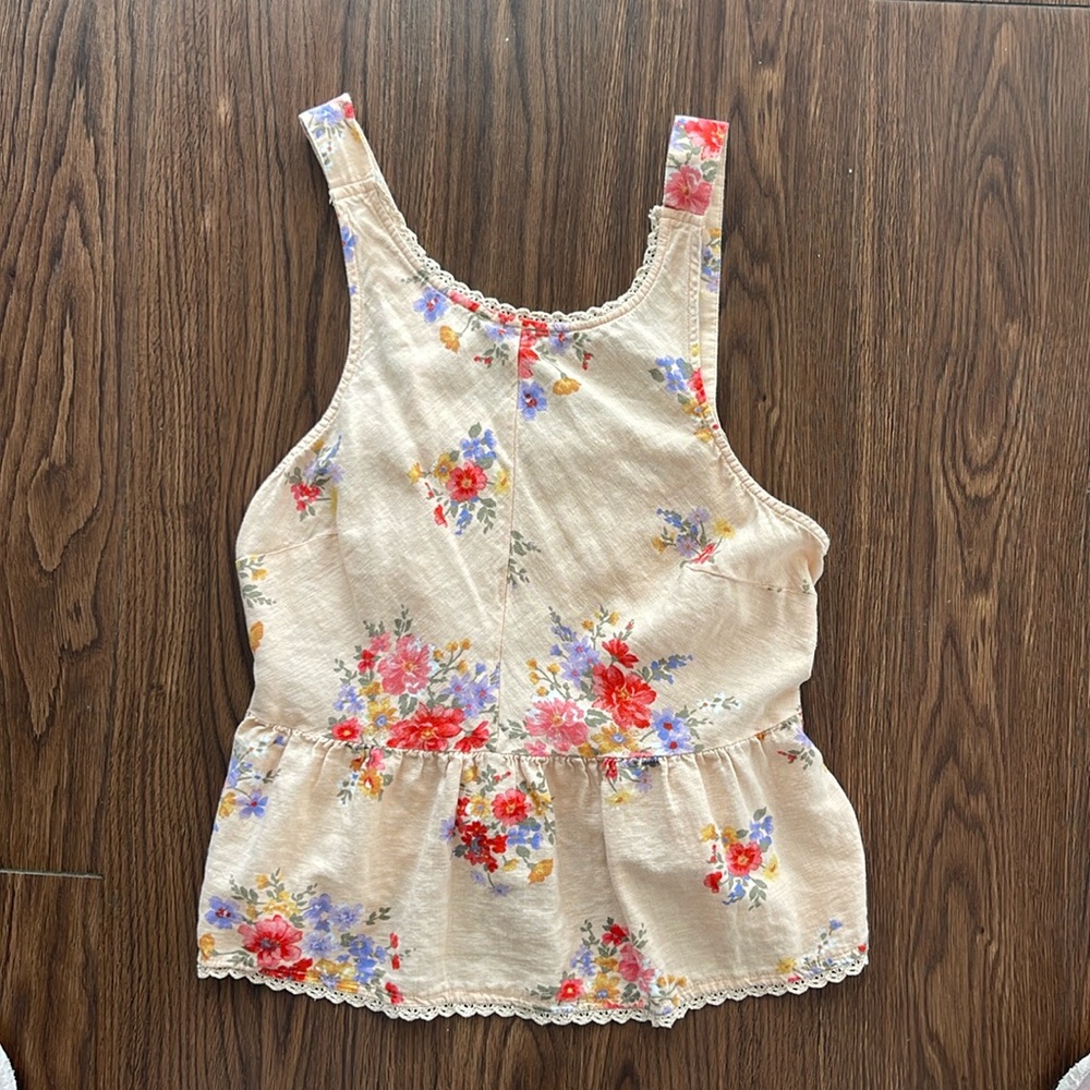 American Eagle Floral Crop Tank Top